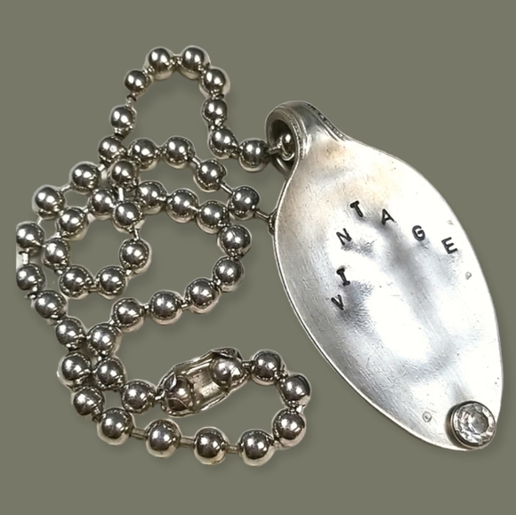 Hand Crafted Repurposed Vintage Spoon Ball Chain Necklace - Picture 2 of 16